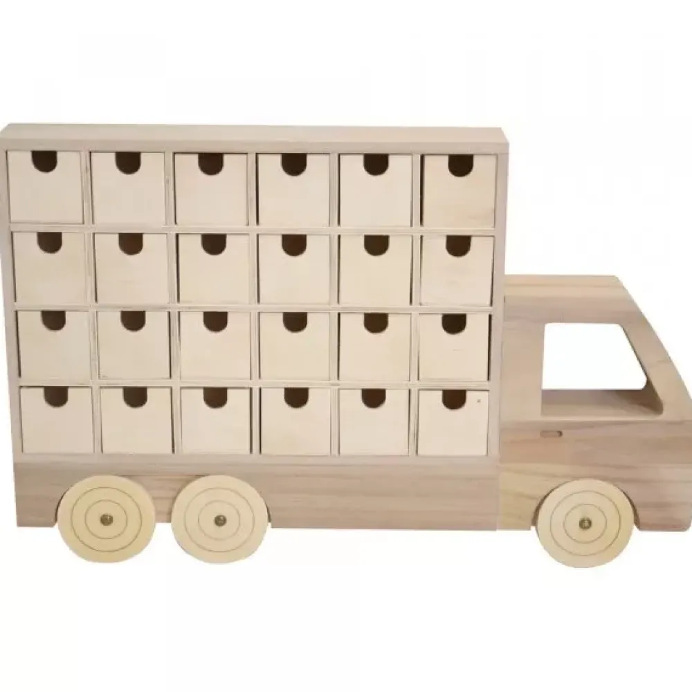New Calendario de Adviento Madera Camión Maderas|Calendarios De Adviento