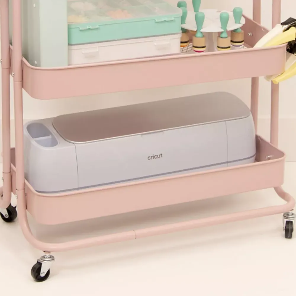 Outlet Carrito Amazon con 3 bandejas Rosa 60cm Organización