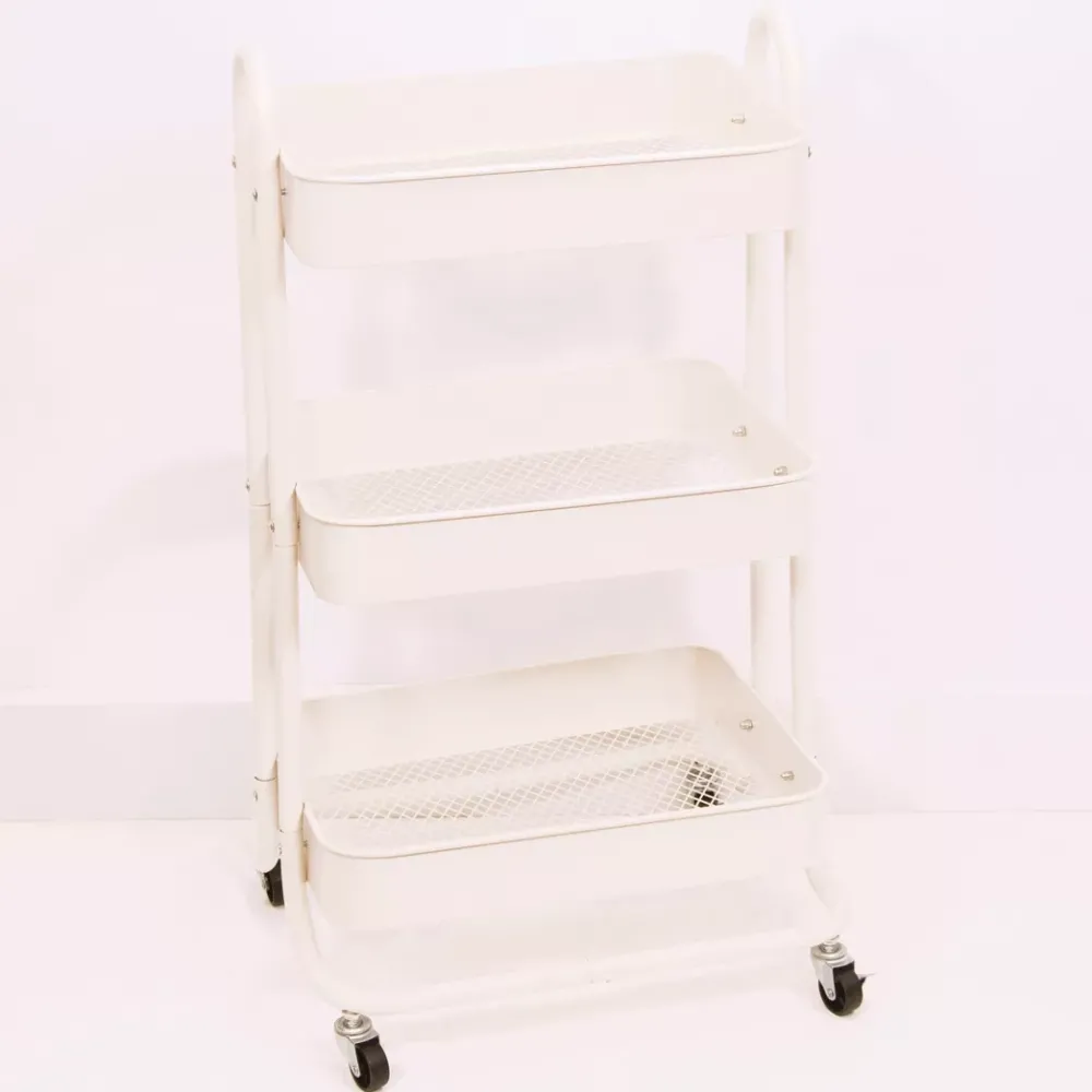 Sale Carrito Con 3 Bandejas Blanco Organización