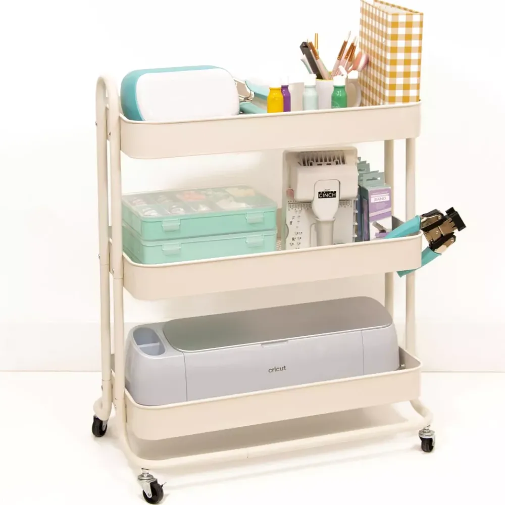 Online Carrito Con 3 Bandejas Blanco Roto 60cm Organización