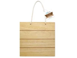 Clearance Cartel de Madera de Listones Cuadrado 40cm Maderas