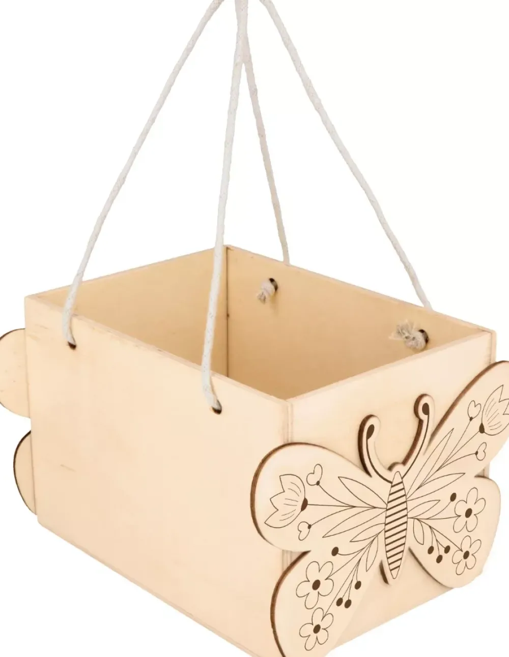 Clearance Cesta Cuadrada de Madera Mariposa Maderas