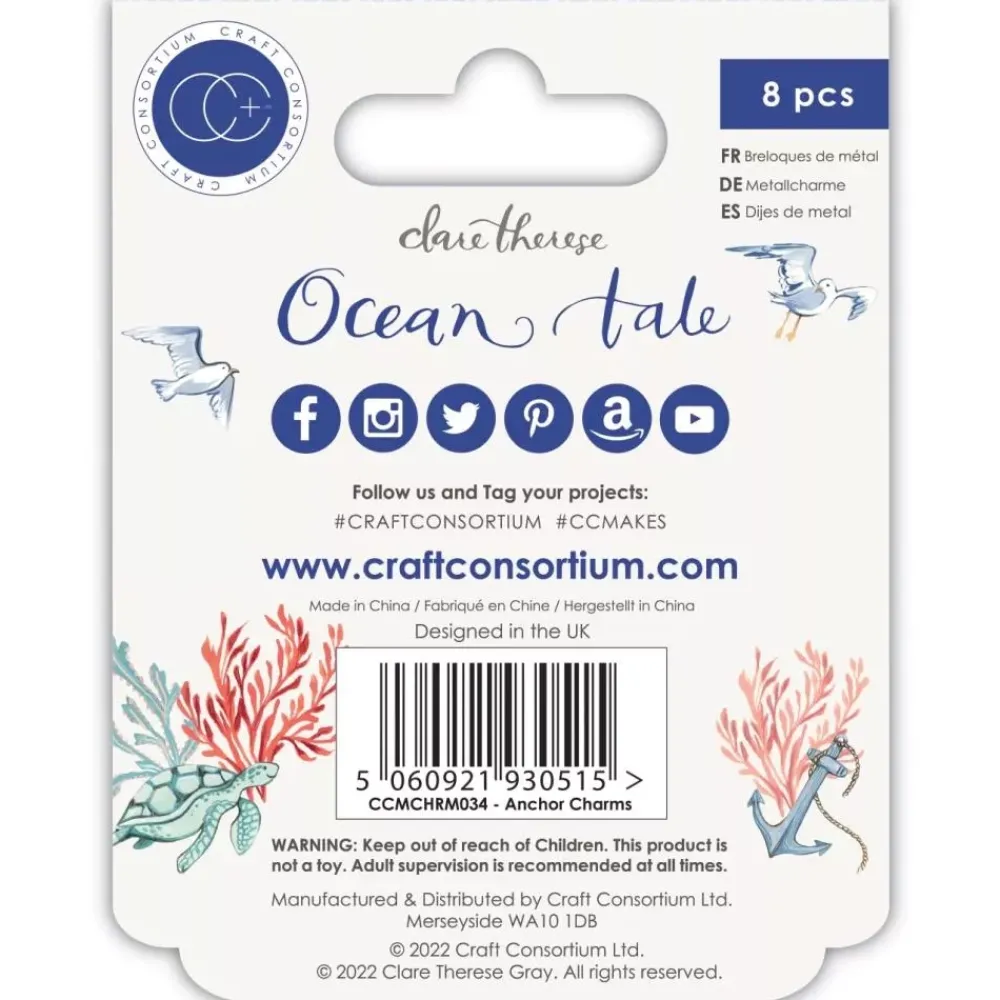 Best Charms Metálicos Anchors Ocean Tale Telas, Sedas Y Fieltro