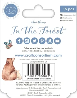 Discount Charms Metálicos Bear In The Forest Telas, Sedas Y Fieltro