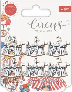 Clearance Charms metálicos Big Top Circus Telas, Sedas Y Fieltro