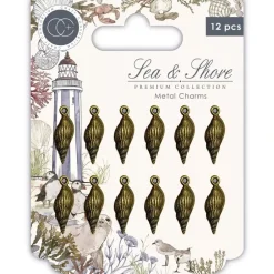 Best Charms Metálicos Conchas Sea and Shore Telas, Sedas Y Fieltro