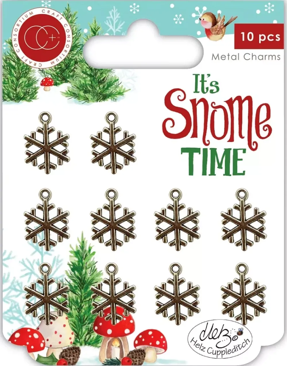 Outlet Charms metálicos Copos de nieve It s Snome Time Telas, Sedas Y Fieltro