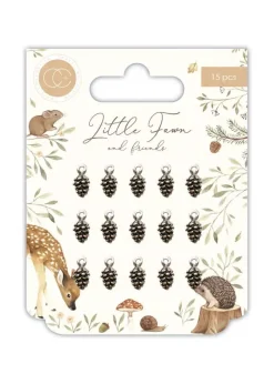 Sale Charms metálicos Copper Pine Cones Telas, Sedas Y Fieltro