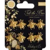Clearance Charms Metálicos Gold Bees Tell the Bees Telas, Sedas Y Fieltro
