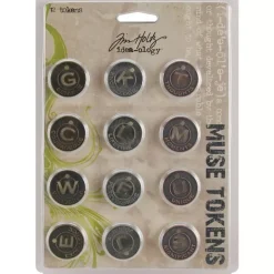 Clearance Charms metálicos Metal Muse Tokens Tim Holtz Telas, Sedas Y Fieltro