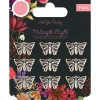 Charms Metálicos Midnight Flight Telas, Sedas Y Fieltro