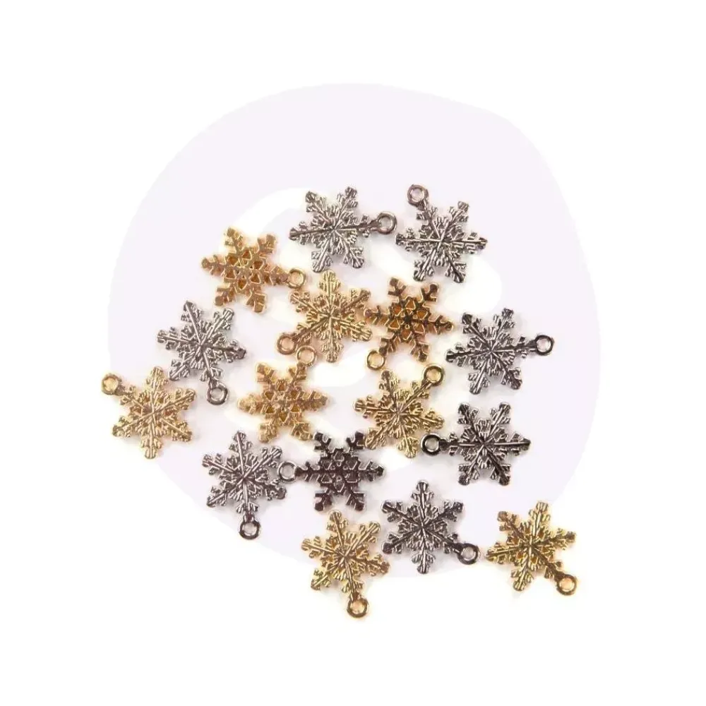 Charms metálicos Snowflakes Christmas In The Country Frank García Telas, Sedas Y Fieltro