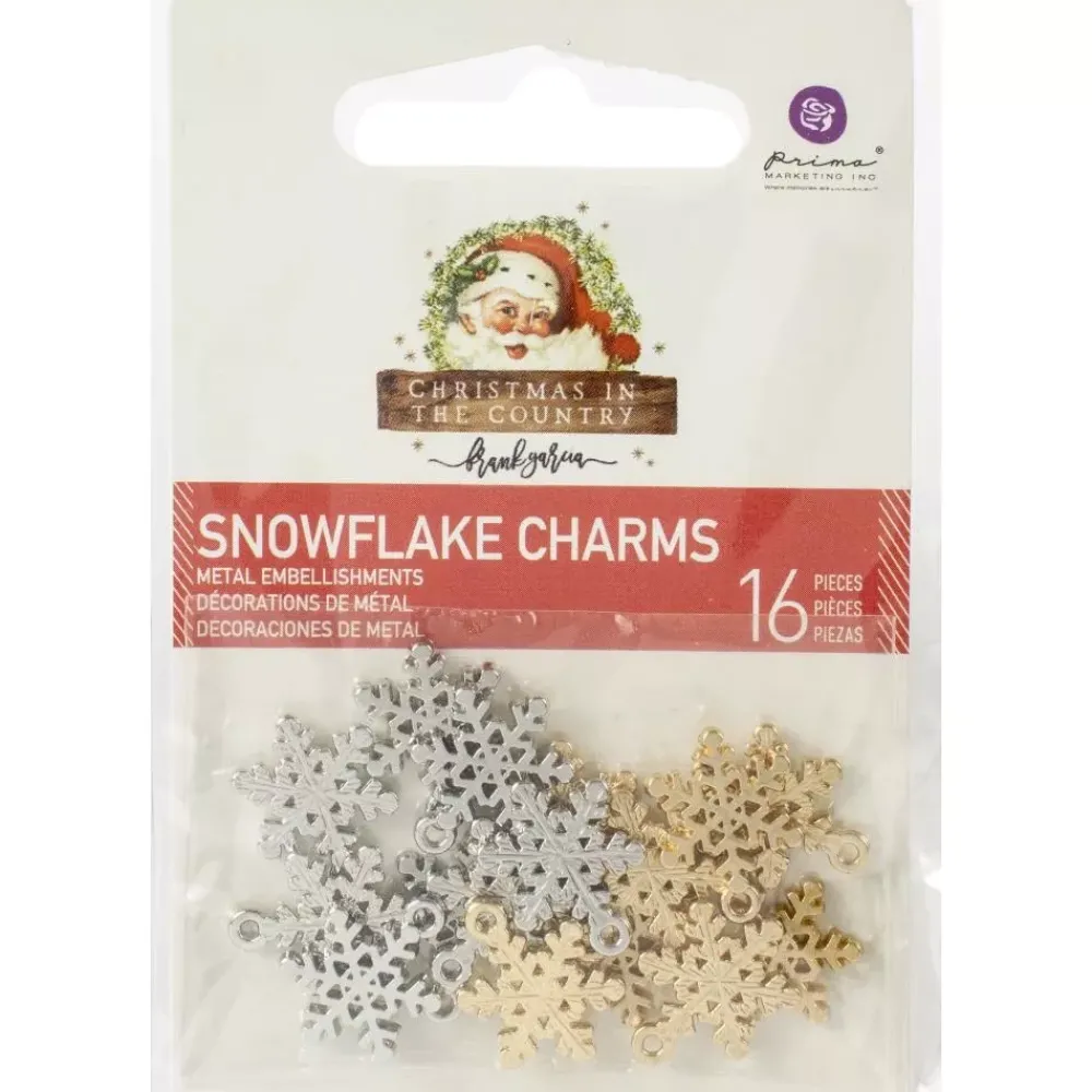 Charms metálicos Snowflakes Christmas In The Country Frank García Telas, Sedas Y Fieltro