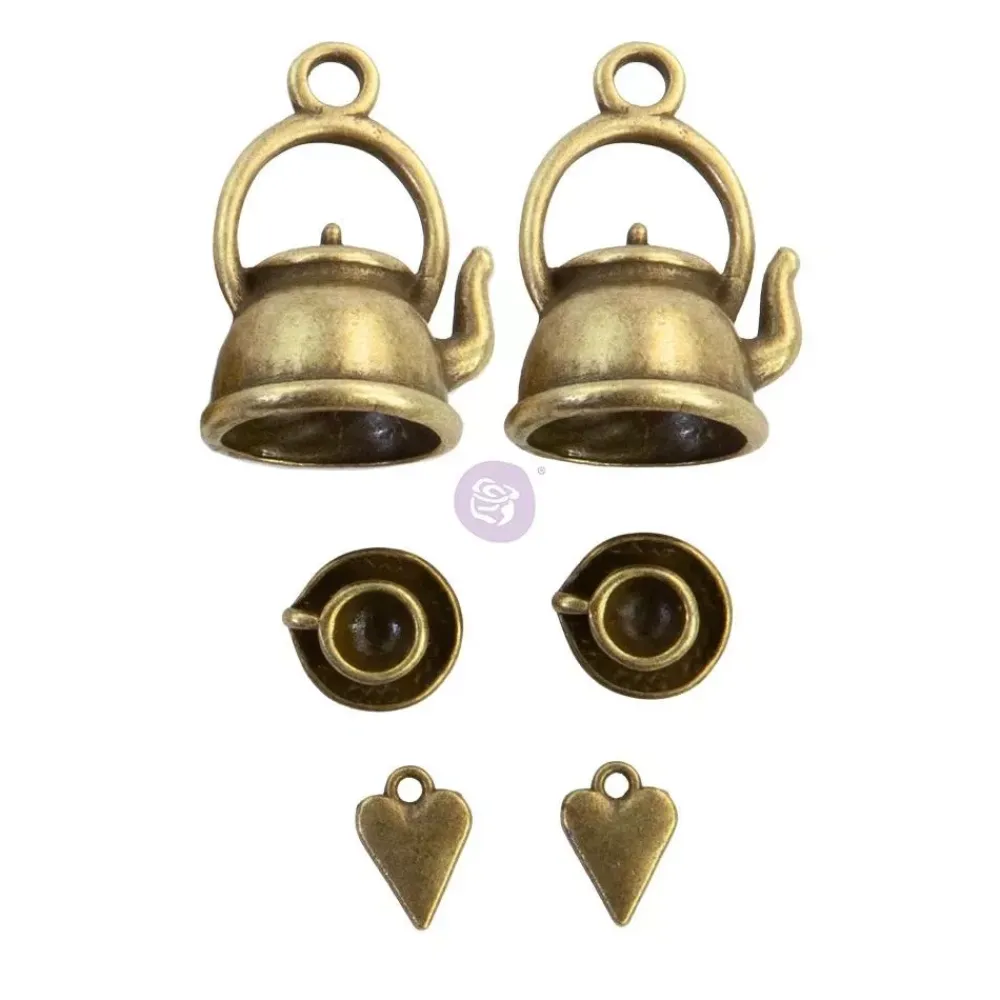 Online Charms Metálicos Tetera y Corazones Golden Desert Prima Telas, Sedas Y Fieltro