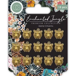 Online Charms Metálicos Tiger Enchanted Jungle Telas, Sedas Y Fieltro