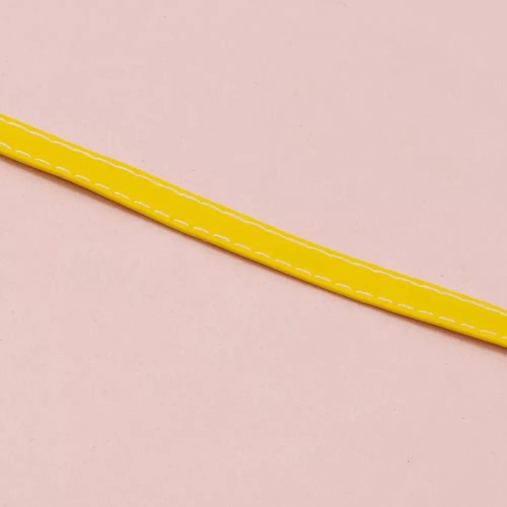 Hot Cinta de Ecopiel Amarillo 1cm Telas, Sedas Y Fieltro