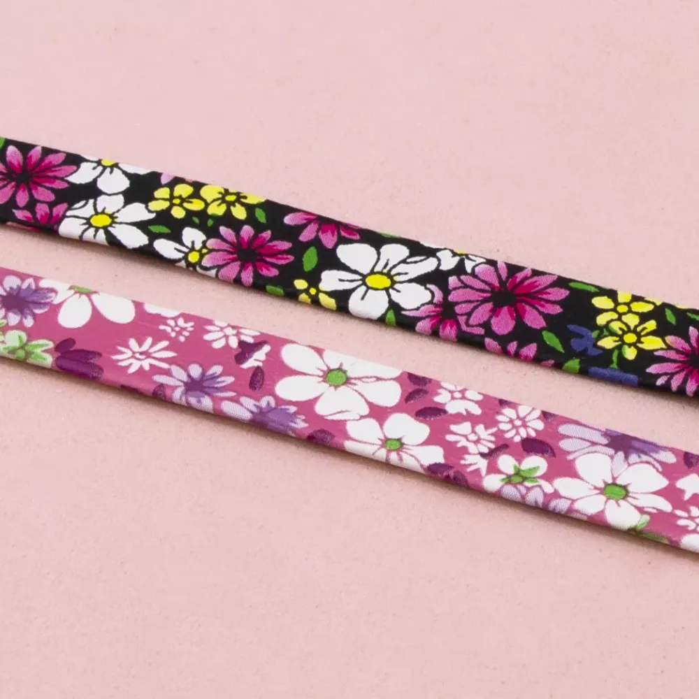 Sale Cinta de Ecopiel Flores Negro 1cm Telas, Sedas Y Fieltro