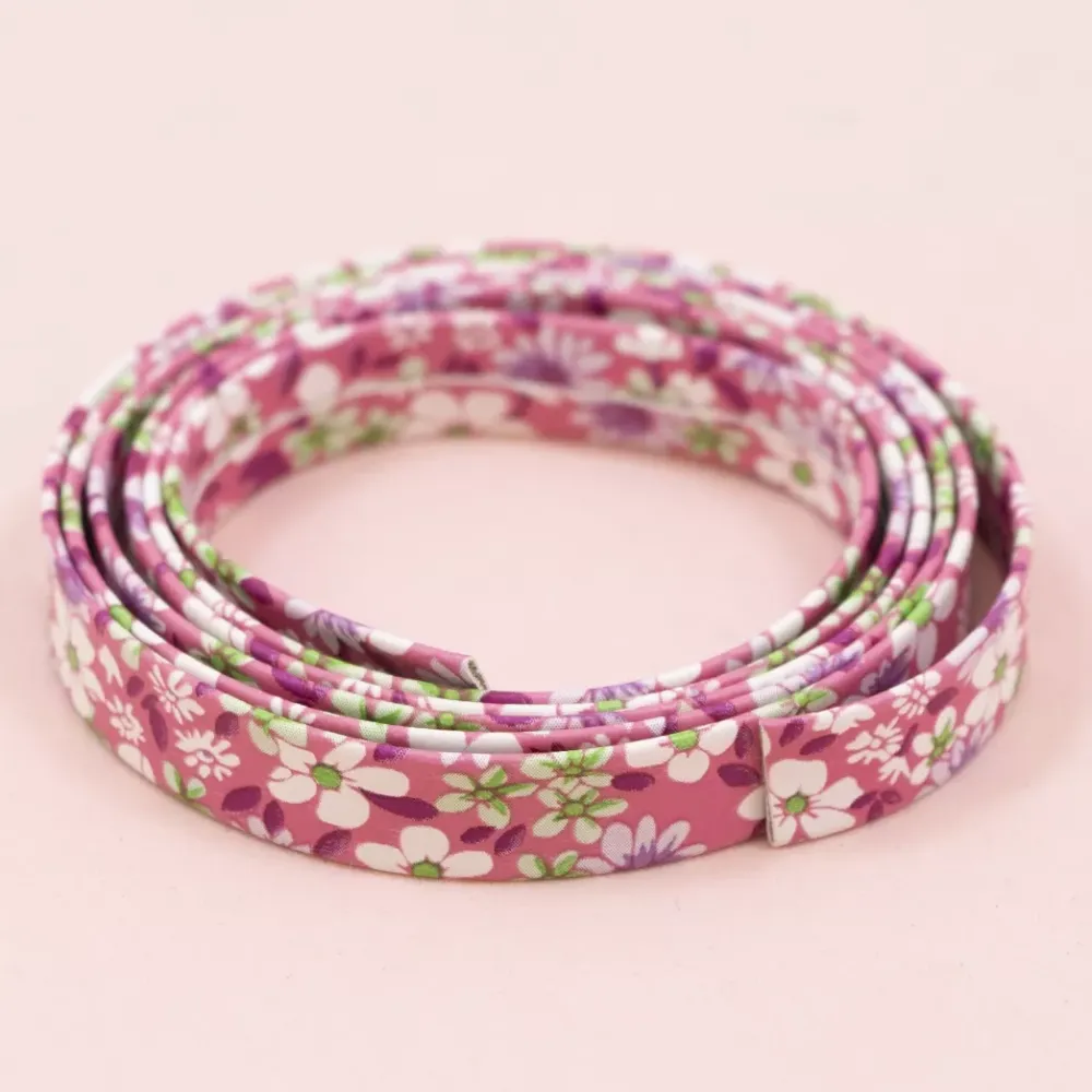 Cinta de Ecopiel Flores Rosa 1cm Telas, Sedas Y Fieltro