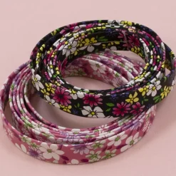 Cinta de Ecopiel Flores Rosa 1cm Telas, Sedas Y Fieltro