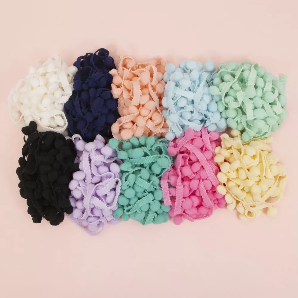 Clearance Cinta de Pompón Negra 12mm Telas, Sedas Y Fieltro