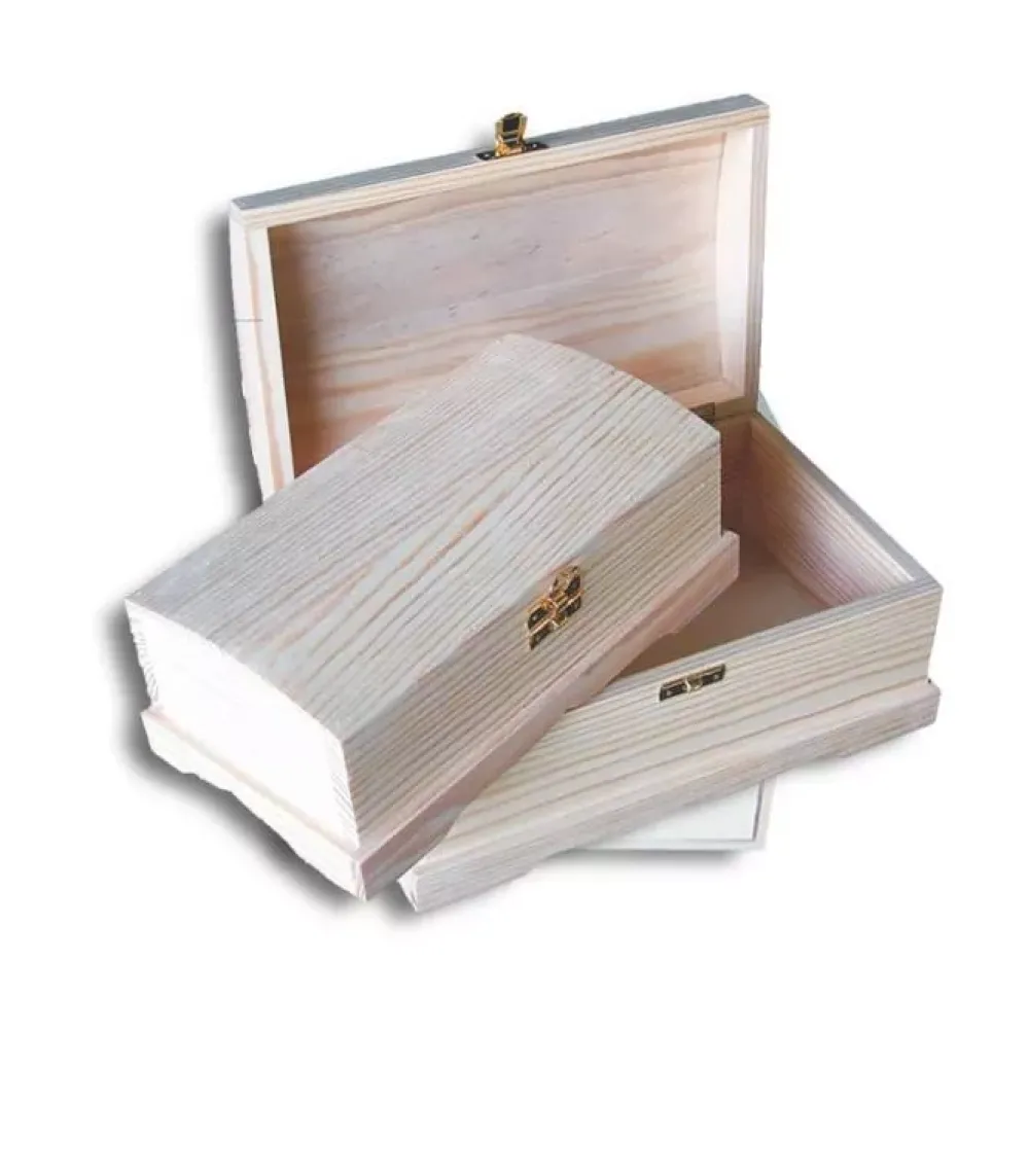 Hot Conjunto de 2 cajas baúl Maderas