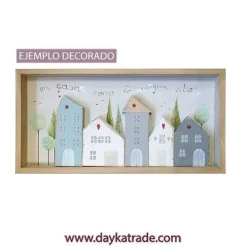 Best Conjunto de Casitas y Lienzo Enmarcado Dayka Maderas