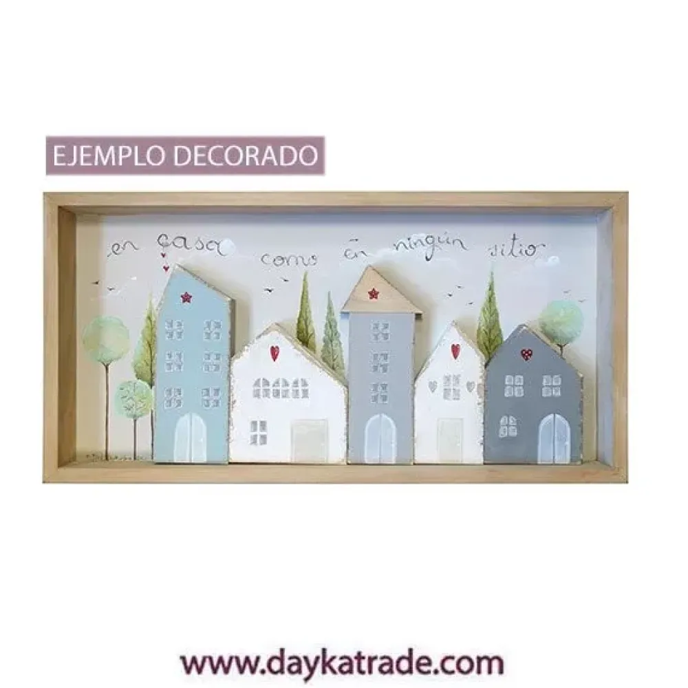 Best Conjunto de Casitas y Lienzo Enmarcado Dayka Maderas
