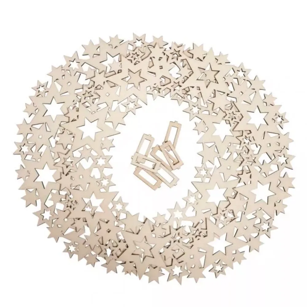 Online Corona de Madera Estrellas Maderas|Navidad