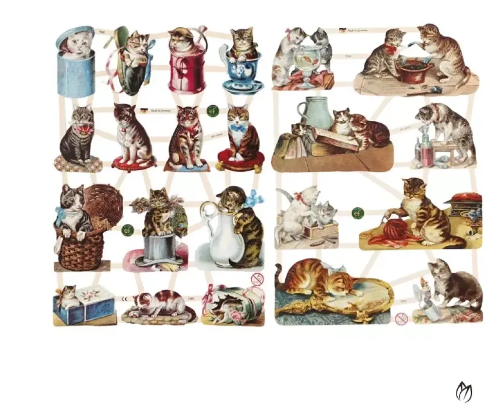Online Cromos Vintage Gatos Papeles
