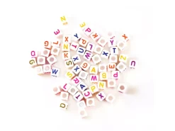 Best Cuentas Blancas con Abecedario de Colores 6mm Bisutería