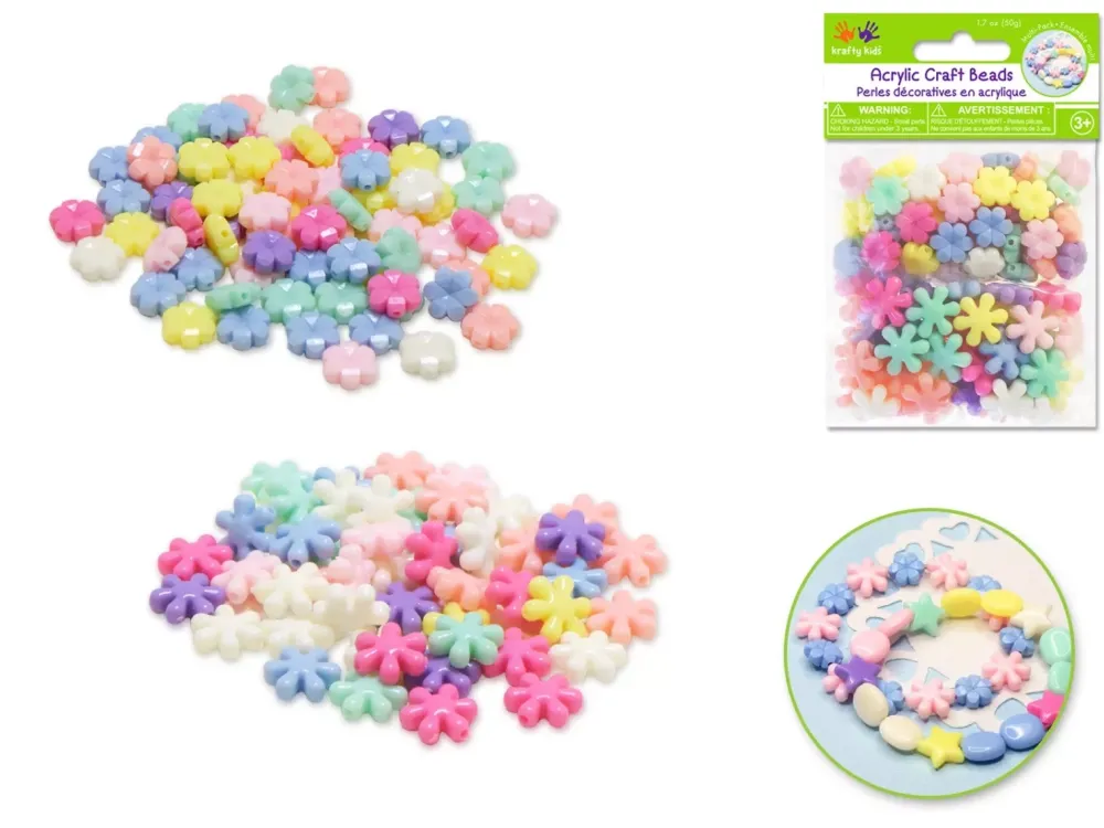 Hot Cuentas Colores Pastel Flores Bisutería