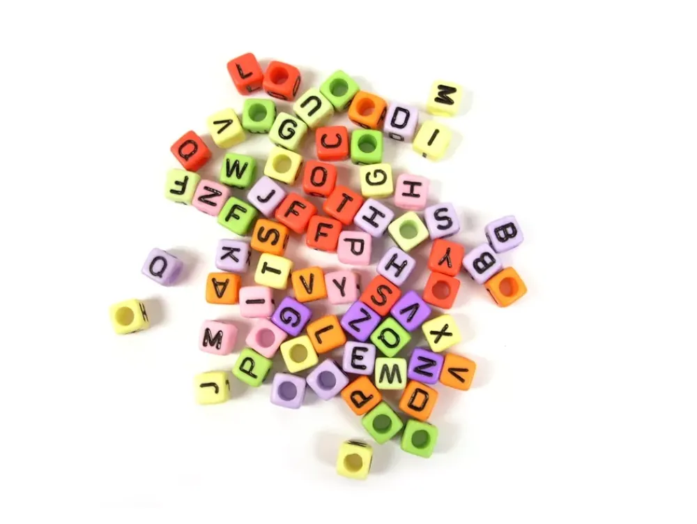 Cuentas de Colores Abecedario 6mm Bisutería