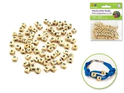 Sale Cuentas de Madera Abecedario 8mm Bisutería