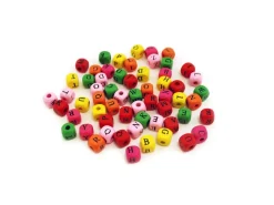 Cuentas de Madera de Colores Abecedario 10mm Bisutería
