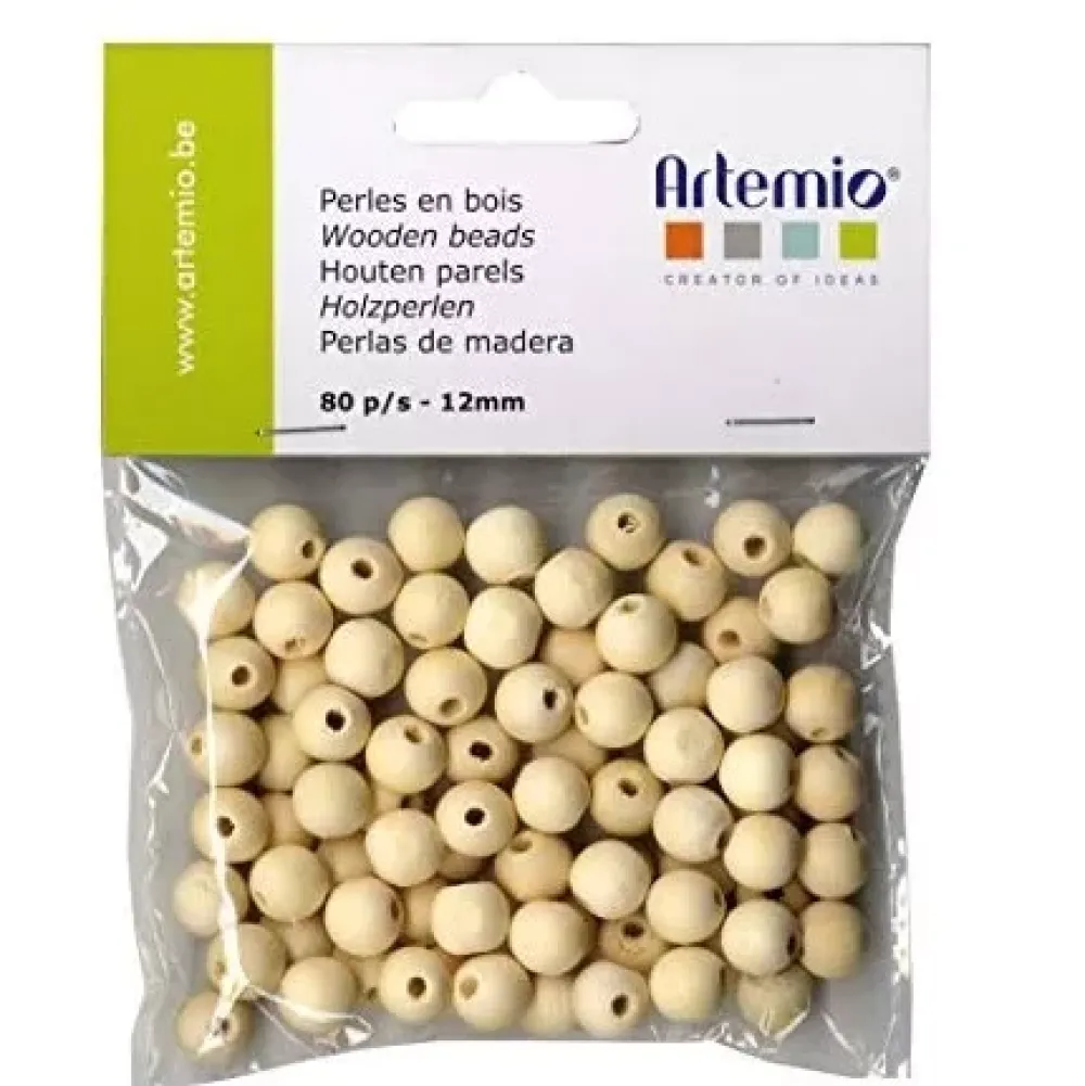 Clearance Cuentas de madera 12mm Bisutería