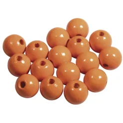 Clearance Cuentas de madera Naranja 12mm Bisutería
