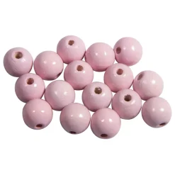 New Cuentas de madera Rosa 12mm Bisutería