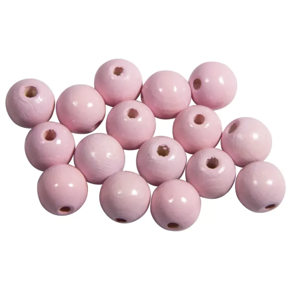 New Cuentas de madera Rosa 12mm Bisutería
