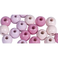 Discount Cuentas de Madera Rosado 6mm Bisutería