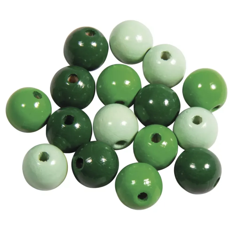 New Cuentas de madera Tonos Verdes 12mm Bisutería