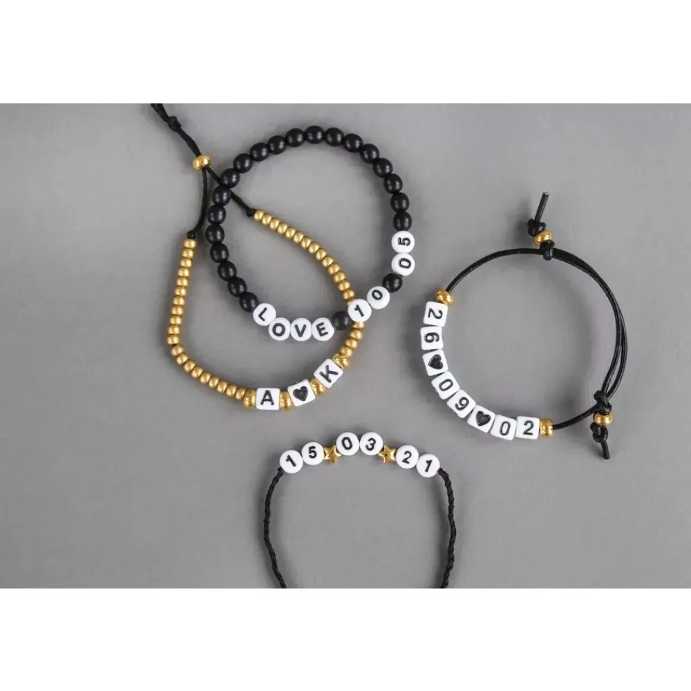Outlet Cuentas de Plástico Blanco Abecedario 6mm Bisutería