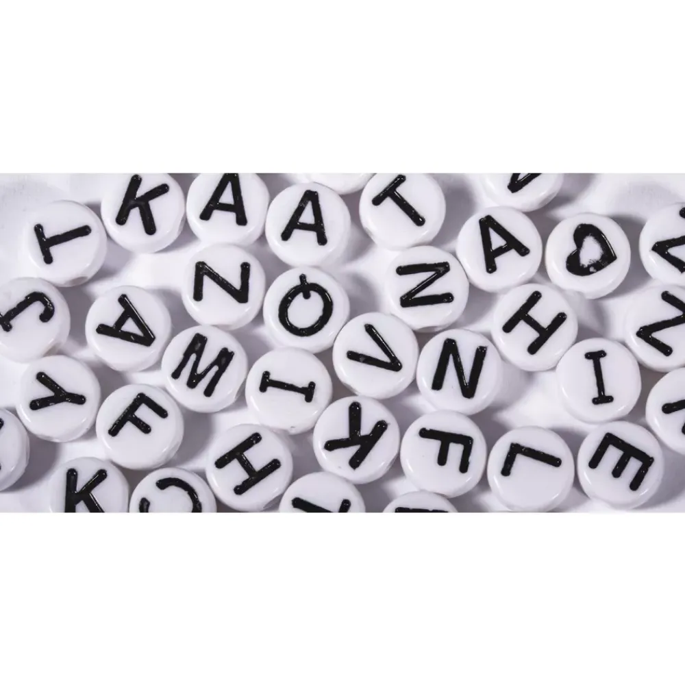 Best Cuentas de Plástico Blanco Abecedario 40g Bisutería