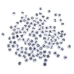 Best Cuentas de Plástico Blanco Abecedario 40g Bisutería
