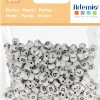 Cuentas de Plástico con Números Blanco 7mm Bisutería