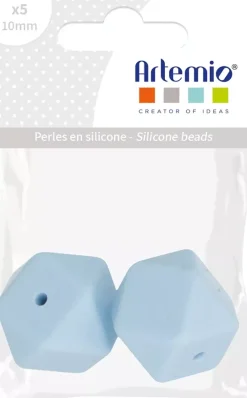 Best Cuentas de silicona Hexágonos Azul My little Baby 17mm Bisutería