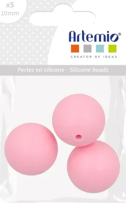 Online Cuentas de silicona Rosa My little Baby 15mm Bisutería