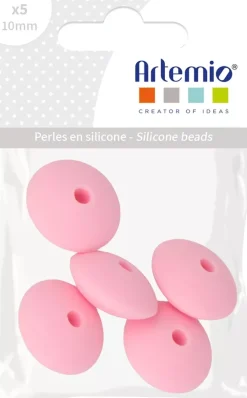 Clearance Cuentas de silicona Óvalo Rosa My little Baby Bisutería