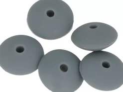 Online Cuentas de silicona Óvalo Gris My little Baby Bisutería