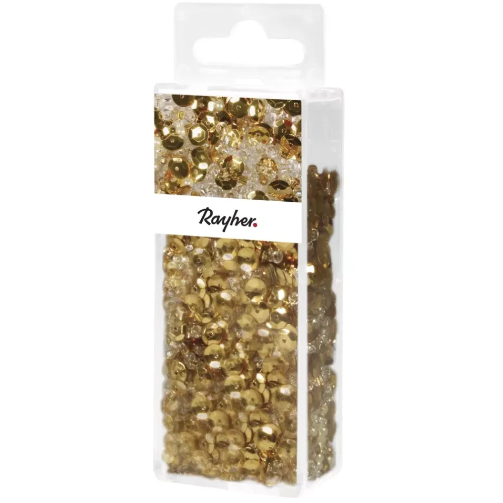 Clearance Cuentas de Vidrio Oro 80g Bisutería