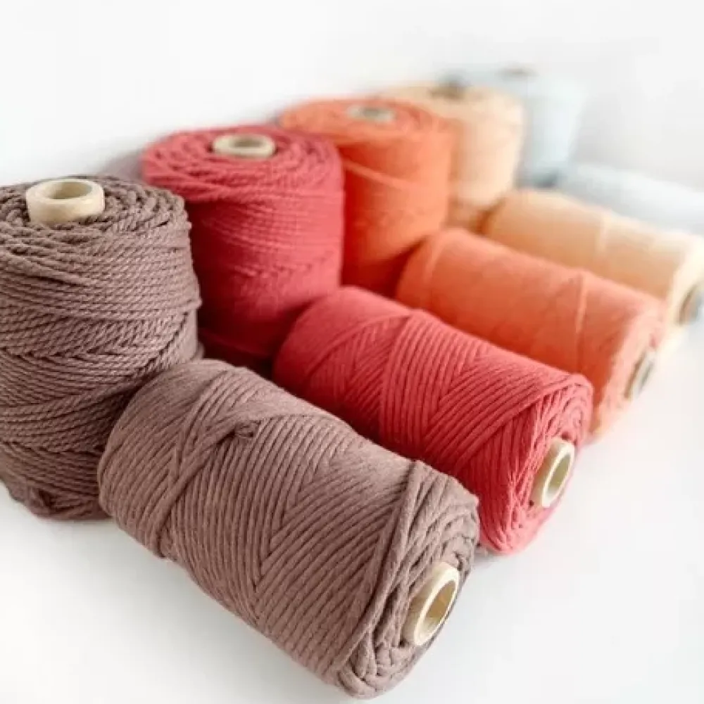 Hot Cuerda de Macramé 3 Cabos Albaricoque 3mm Macramé
